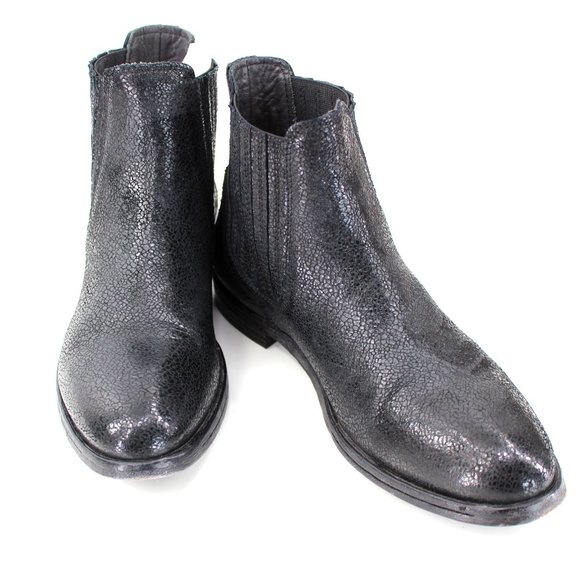 Moma Black Leather Chelsea Boots Round Toe Handmade Goodyear Welt - Picture 5 of 15